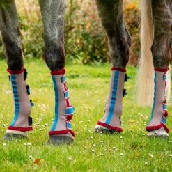 Discount - Guêtres anti-mouches Flyboot / cerise/ pêche/ bleu x4 Guêtres Anti-Mouches