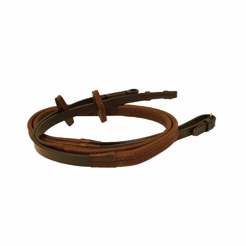 Outlet - Rênes en caoutchouc Rambo Micklem Multibride havane Rênes Et Arrêtoirs De Rênes Poneys|Rênes Et Arrêtoirs De Rênes