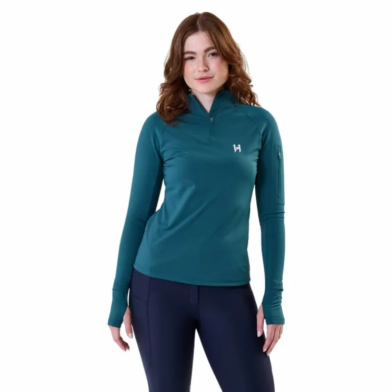 Pulls Et Gilets*Horseware - Sweat manches longues femme Strive Winter 1/4 Zip dynasty green Vert