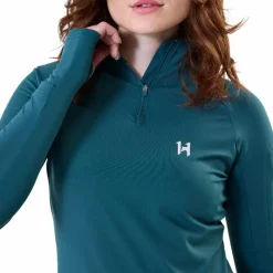 Pulls Et Gilets*Horseware - Sweat manches longues femme Strive Winter 1/4 Zip dynasty green Vert