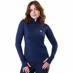 Pulls Et Gilets*Horseware - Sweat manches longues femme Strive Winter 1/4 Zip Marine