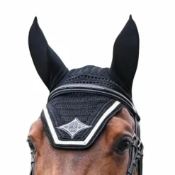 Bonnets Pour Chevaux*Jump'In - Bonnet chevaux Écusson lurex et champagne Noir