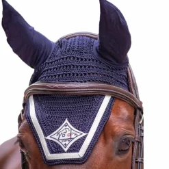 Bonnets Pour Chevaux*Jump'In - Bonnet Écusson et blanc Marine