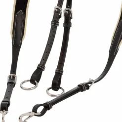 Horseball|Concours Complet D'Equitation*Jump'In - Collier de chasse élastique + martingale One Noir