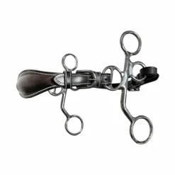 Mors Poneys*Jump'In - Hackamore cuir branches courtes poney Noir