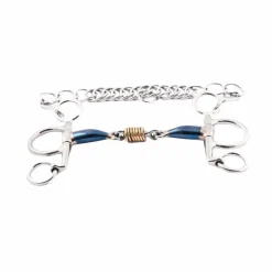 Outlet - Mors pelham double brisure petites branches Blue Steel et cuivre Mors Pelham