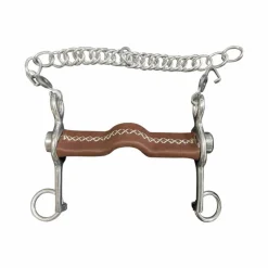 - Mors Pelham plat inclinable petites branches cuir marron Mors Pelham