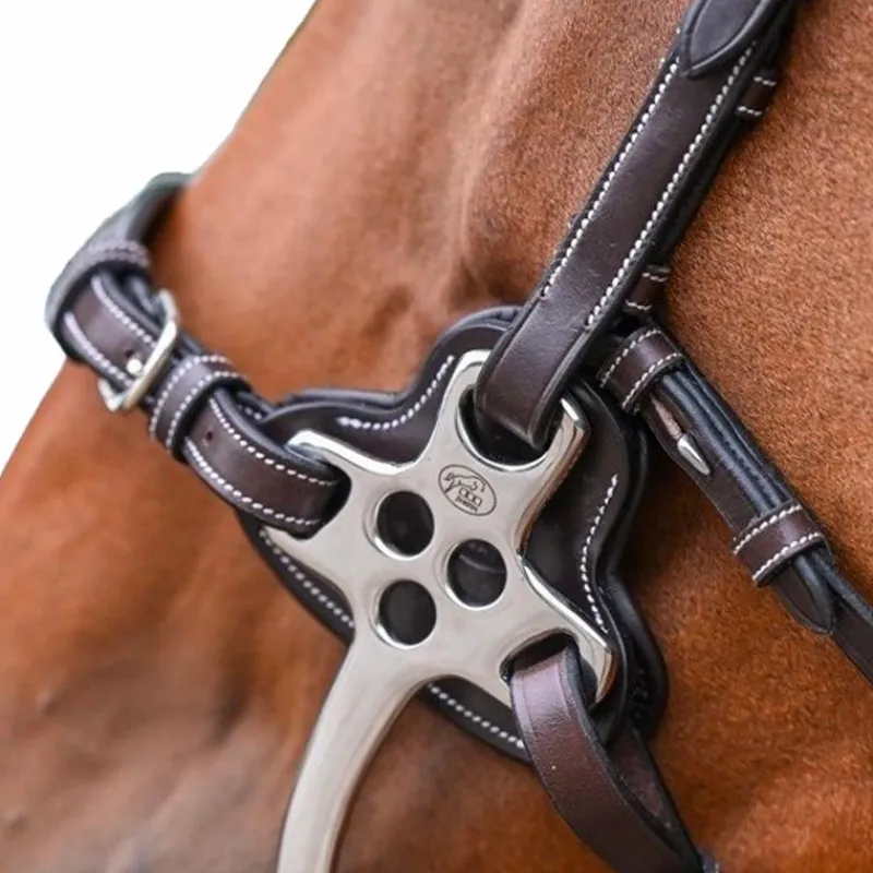 Accessoires De Mors*Jump'In - Protection pour hackamore petites branches plates en cuir havane Marron