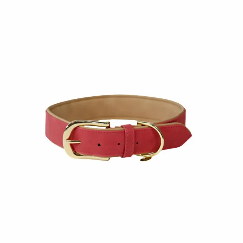 - Collier pour chien vegan leather red/beige Colliers