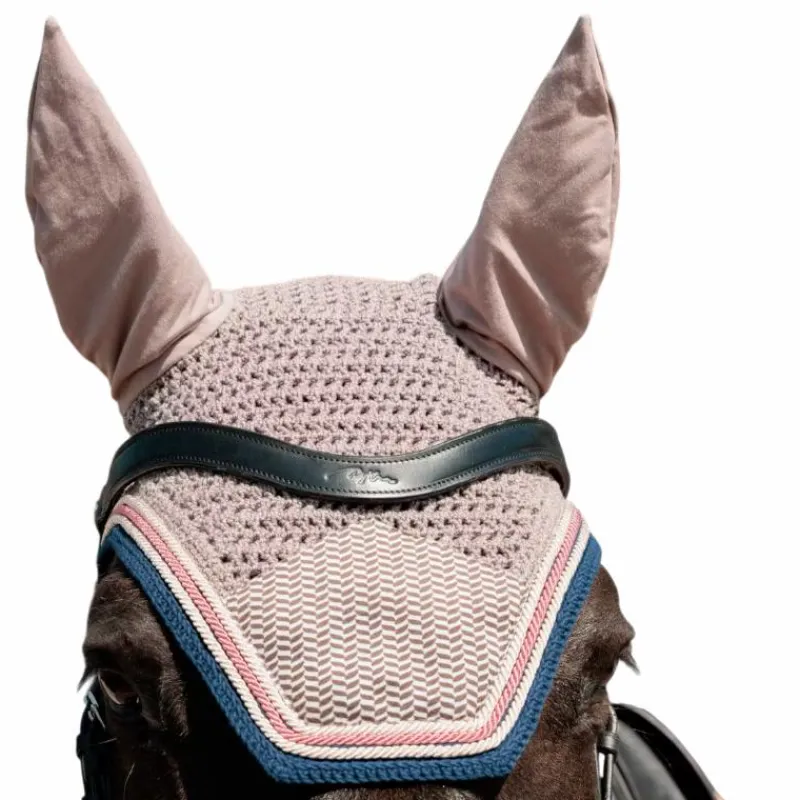 Discount - Bonnet pour chevaux pied de poule / navy Bonnets Pour Chevaux