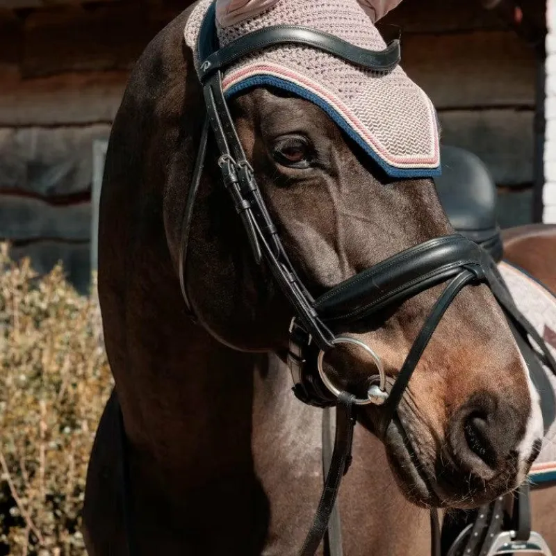 Discount - Bonnet pour chevaux pied de poule / navy Bonnets Pour Chevaux