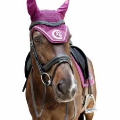 Bonnets Pour Chevaux*Kentucky Horsewear - Bonnet pour chevaux anti-bruits Wellington 3D Logo Rope Violet