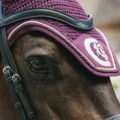 Bonnets Pour Chevaux*Kentucky Horsewear - Bonnet anti-mouches Wellington 3D Logo corde mauve Violet