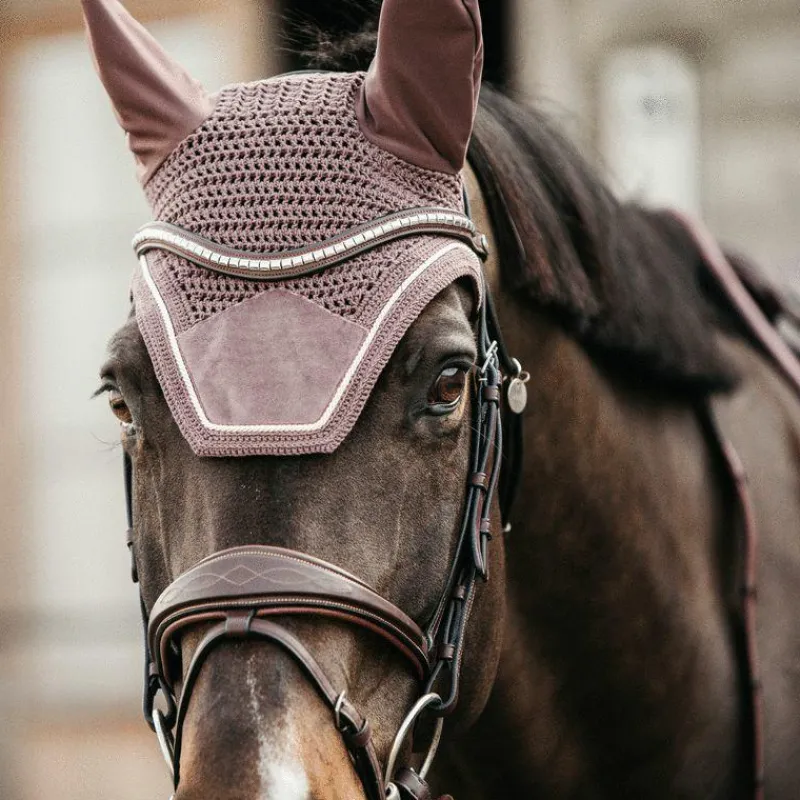 Bonnets Pour Chevaux|Cso*Kentucky Horsewear - Bonnet Wellington velvet parme Marron