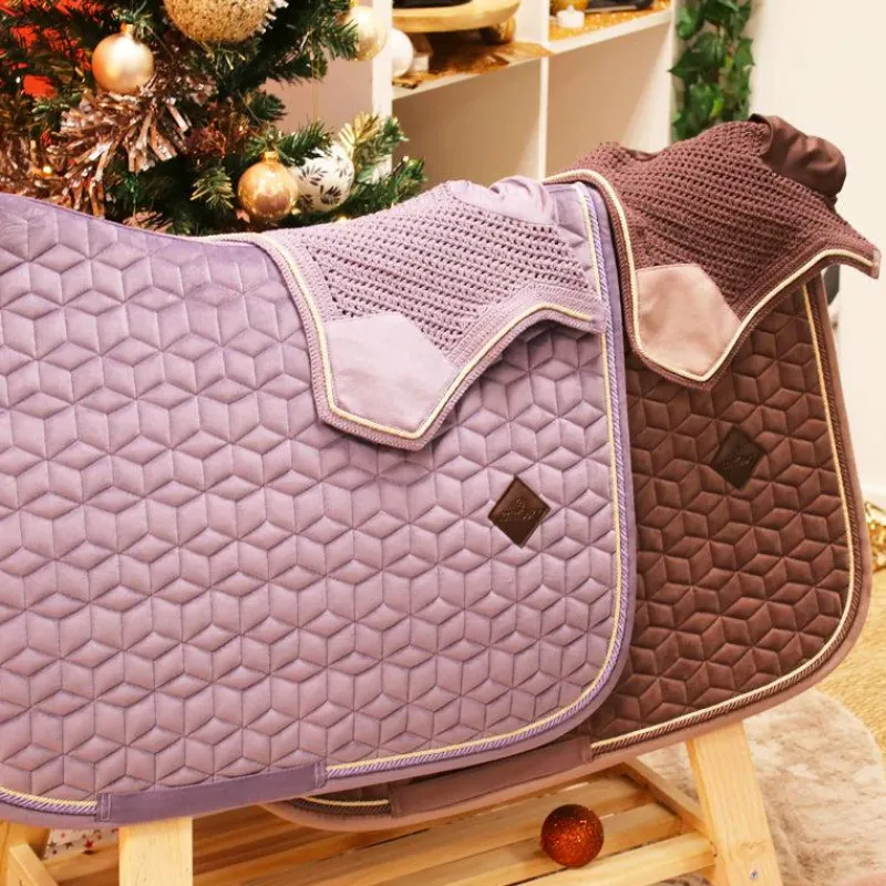 Bonnets Pour Chevaux|Cso*Kentucky Horsewear - Bonnet Wellington velvet parme Marron