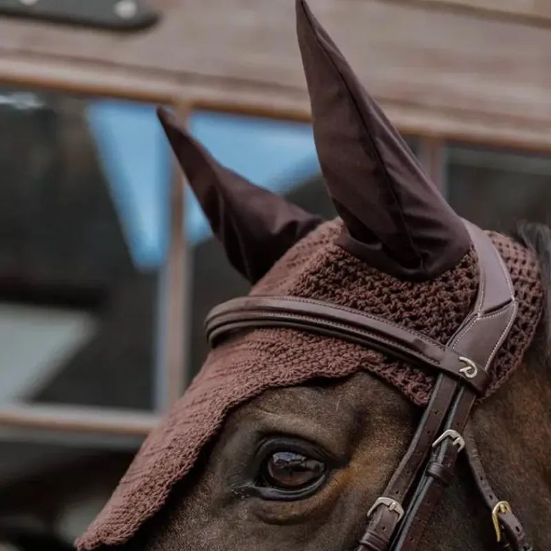 Bonnets Pour Chevaux*Kentucky Horsewear - Bonnet pour chevaux anti-bruit Wellington Wave Marron