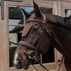Bonnets Pour Chevaux*Kentucky Horsewear - Bonnet pour chevaux anti-bruit Wellington Wave Marron