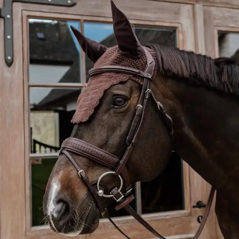 Bonnets Pour Chevaux*Kentucky Horsewear - Bonnet pour chevaux anti-bruit Wellington Wave Marron