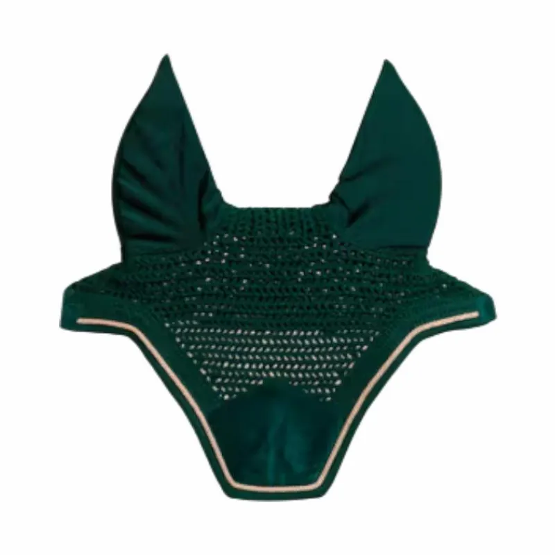 Bonnets Pour Chevaux*Kentucky Horsewear - Bonnet pour chevaux anti-bruits Wellington Velvet émeraude Vert