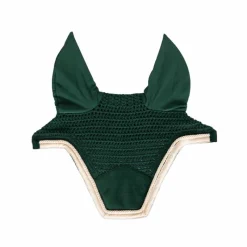 Bonnets Pour Chevaux*Kentucky Horsewear - Bonnet anti-mouche wellington velvet contrast sapin Vert