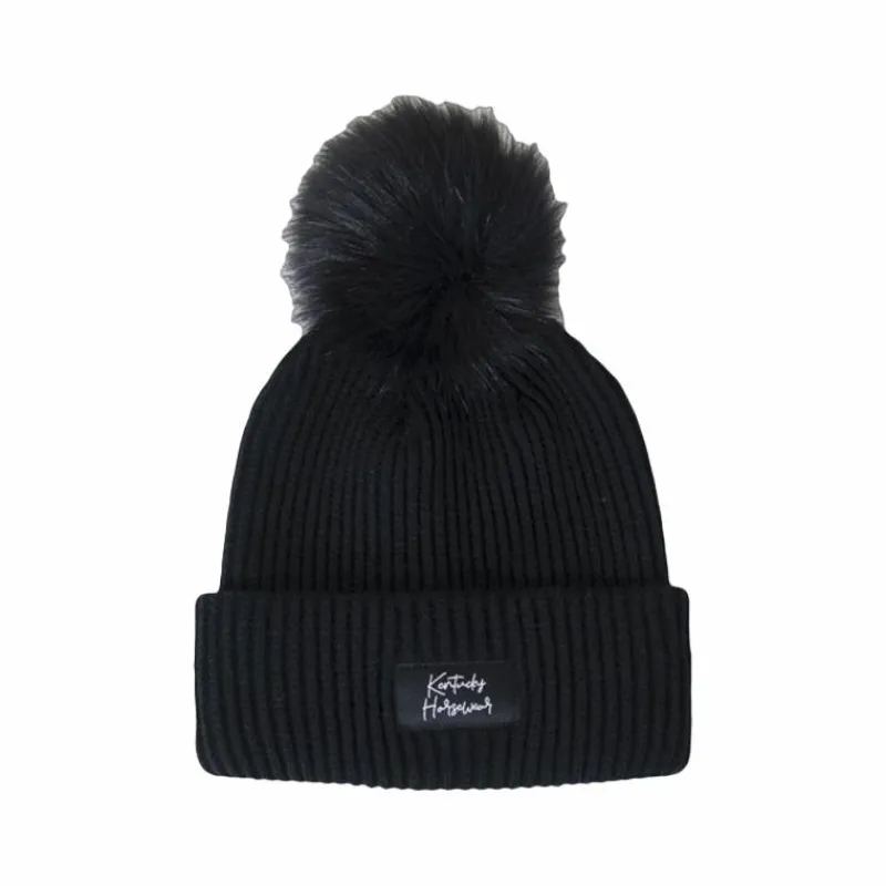 Bonnets/ Bandeaux*Kentucky Horsewear - Bonnet pompom noir