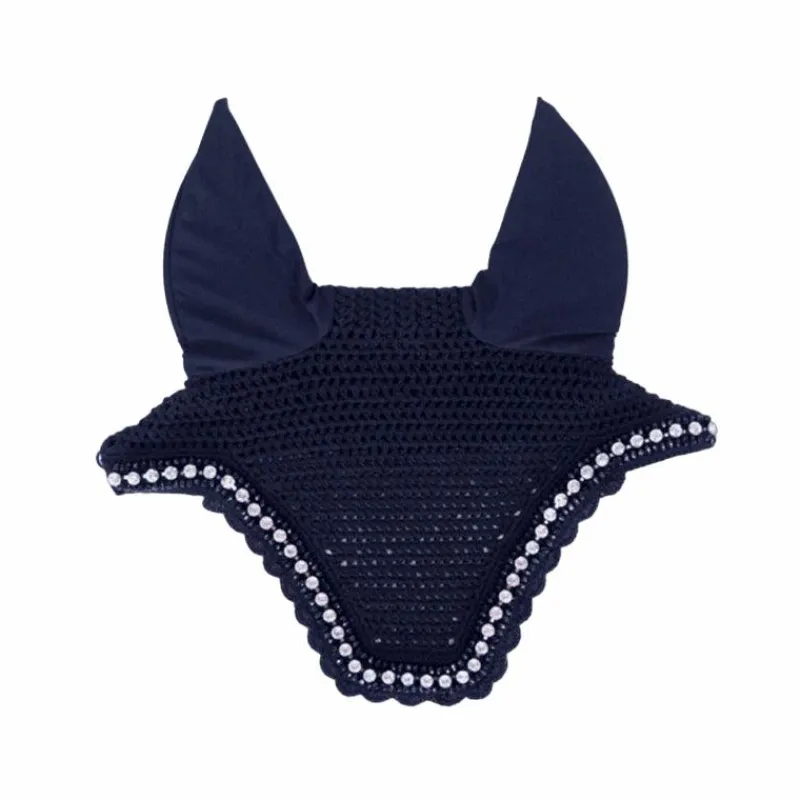 Bonnets Pour Chevaux*Kentucky Horsewear - Bonnet anti-mouche Wellington big stone & pearl foncé Marine