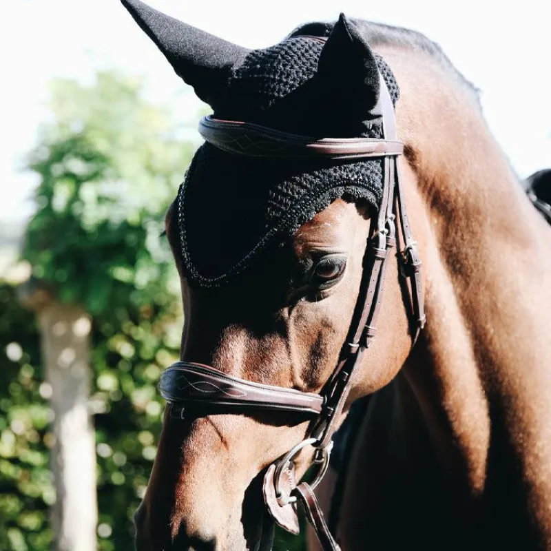 Clearance - Bonnet Long stone & Pearl anti-bruits noir Bonnets Pour Chevaux