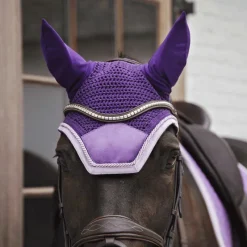 Bonnets Pour Chevaux*Kentucky Horsewear - Bonnet anti-mouche wellington velvet contrast royal Violet