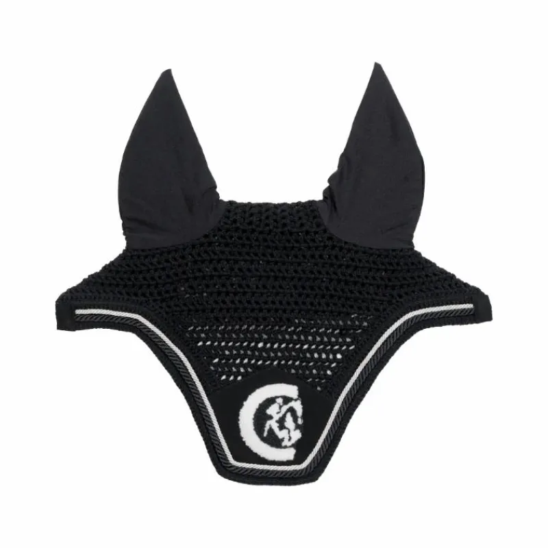 Bonnets Pour Chevaux*Kentucky Horsewear - Bonnet anti-mouches Wellington 3D Logo corde Noir