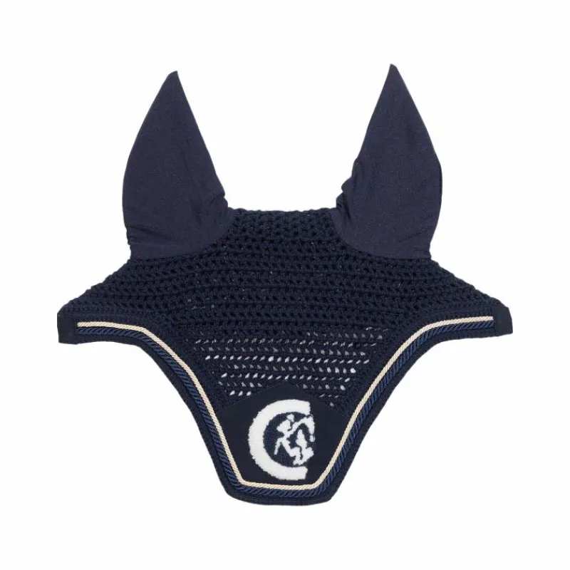 Bonnets Pour Chevaux*Kentucky Horsewear - Bonnet anti-mouches Wellington 3D Logo corde Marine
