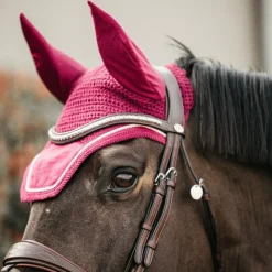 Cso|Bonnets Pour Chevaux*Kentucky Horsewear - Bonnet Wellington velvet fuchsia Rose