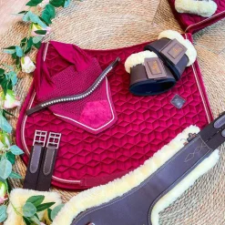 Cso|Bonnets Pour Chevaux*Kentucky Horsewear - Bonnet Wellington velvet fuchsia Rose