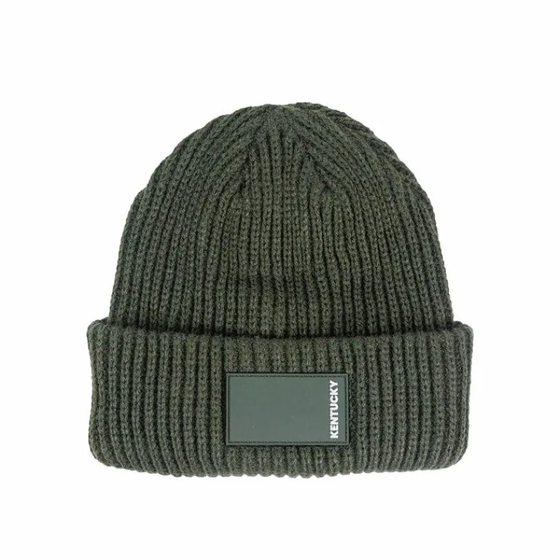 Bonnets/ Bandeaux*Kentucky Horsewear - Bonnet Rubber logo foncé Vert