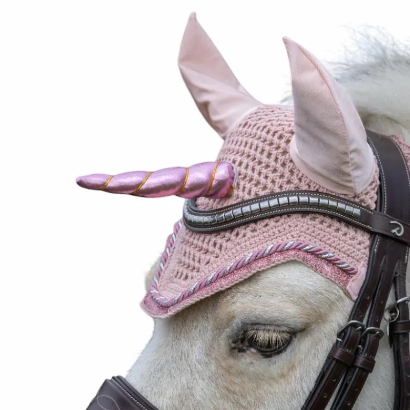 Best - Bonnet anti-mouches Wellington Licorne pailleté tendre Bonnets Poneys|Collection "Minis" Kentucky