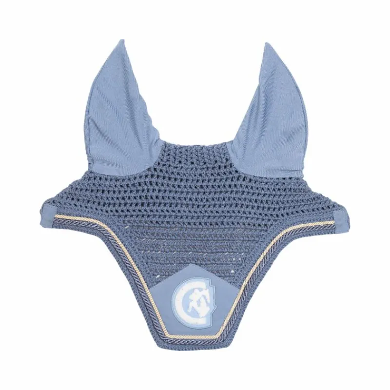 Bonnets Pour Chevaux*Kentucky Horsewear - Bonnet anti-mouches Wellington 3D Logo corde clair Bleu