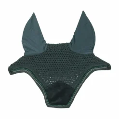 Bonnets Pour Chevaux|Cso*Kentucky Horsewear - Bonnet Wellington Velvet pearls sapin Vert