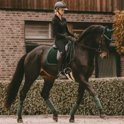 Bonnets Pour Chevaux|Cso*Kentucky Horsewear - Bonnet Wellington Velvet pearls sapin Vert