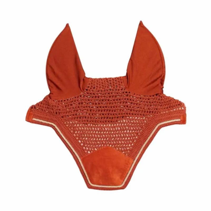 Bonnets Pour Chevaux*Kentucky Horsewear - Bonnet pour chevaux anti-bruits Wellington Velvet Orange