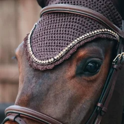 Best - Bonnet Long stone & Pearl anti-bruits marron Bonnets Pour Chevaux