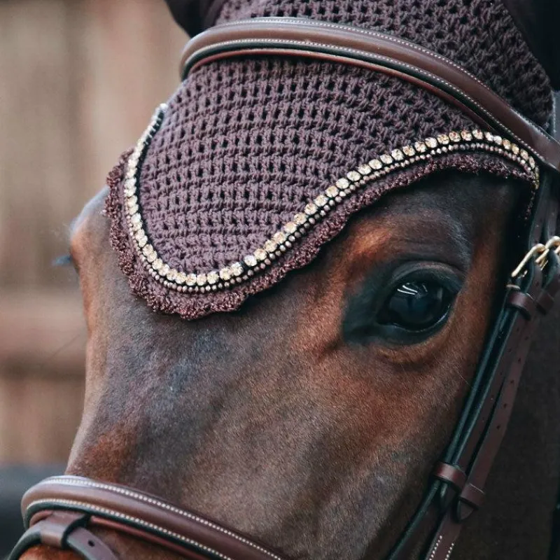 Best - Bonnet Long stone & Pearl anti-bruits marron Bonnets Pour Chevaux