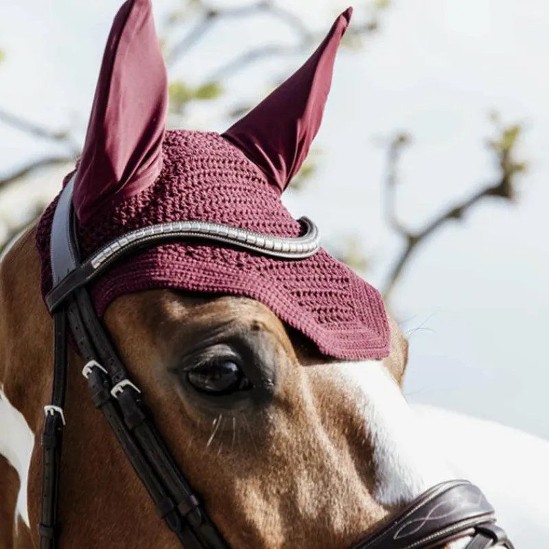 Bonnets Pour Chevaux*Kentucky Horsewear - Bonnet anti-mouche Wellington Bordeaux