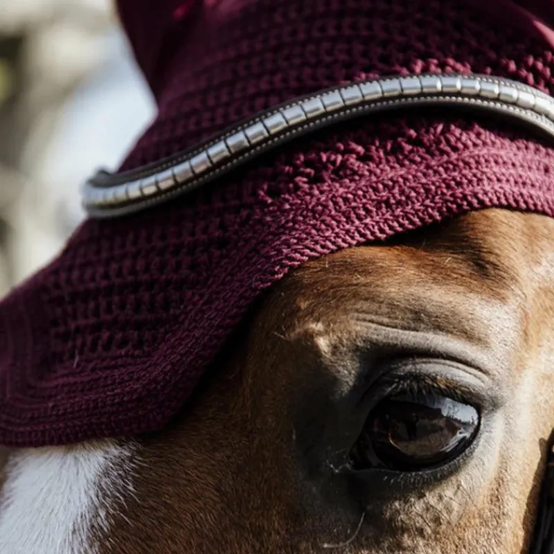 Bonnets Pour Chevaux*Kentucky Horsewear - Bonnet anti-mouche Wellington Bordeaux