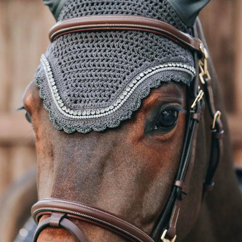 Hot - Bonnet anti-bruit Wellington Stone & Pearl Bonnets Pour Chevaux|Cso