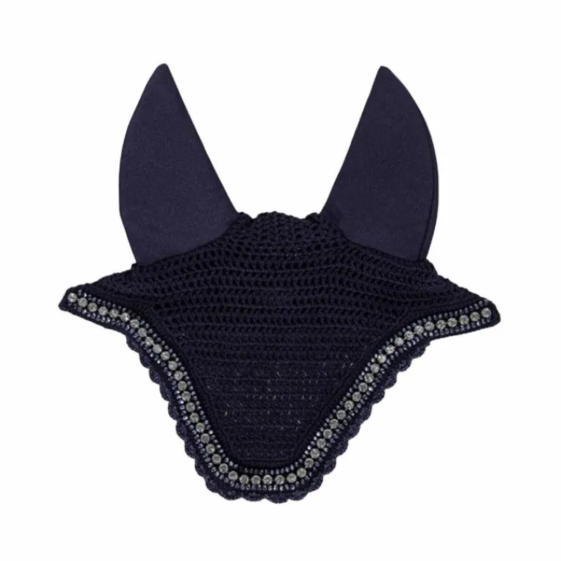 Bonnets Pour Chevaux*Kentucky Horsewear - Bonnet anti-mouche Wellington big stone & pearl anti-bruit foncé Marine