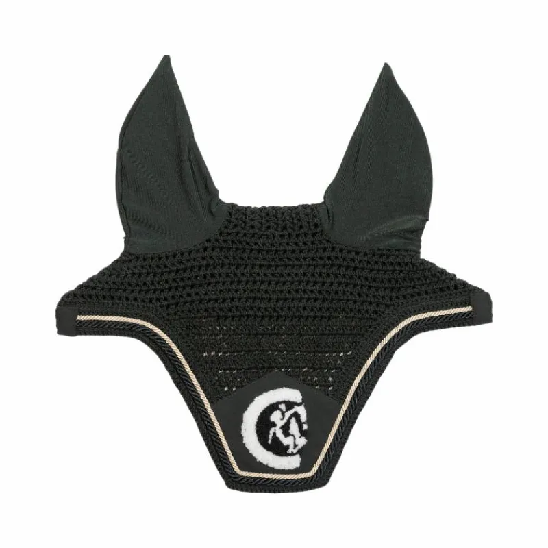 Bonnets Pour Chevaux*Kentucky Horsewear - Bonnet anti-mouches Wellington 3D Logo corde pin Vert