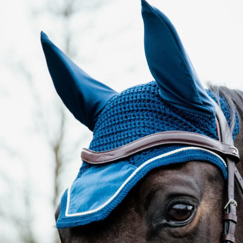 Cso|Bonnets Pour Chevaux*Kentucky Horsewear - Bonnet Wellington basic velvet Marine