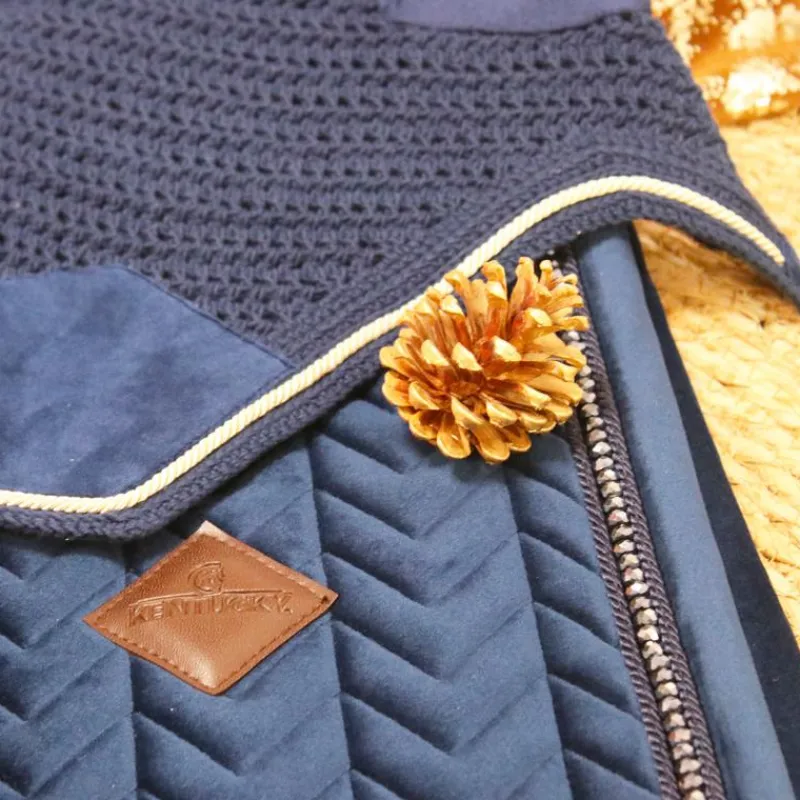 Cso|Bonnets Pour Chevaux*Kentucky Horsewear - Bonnet Wellington basic velvet Marine