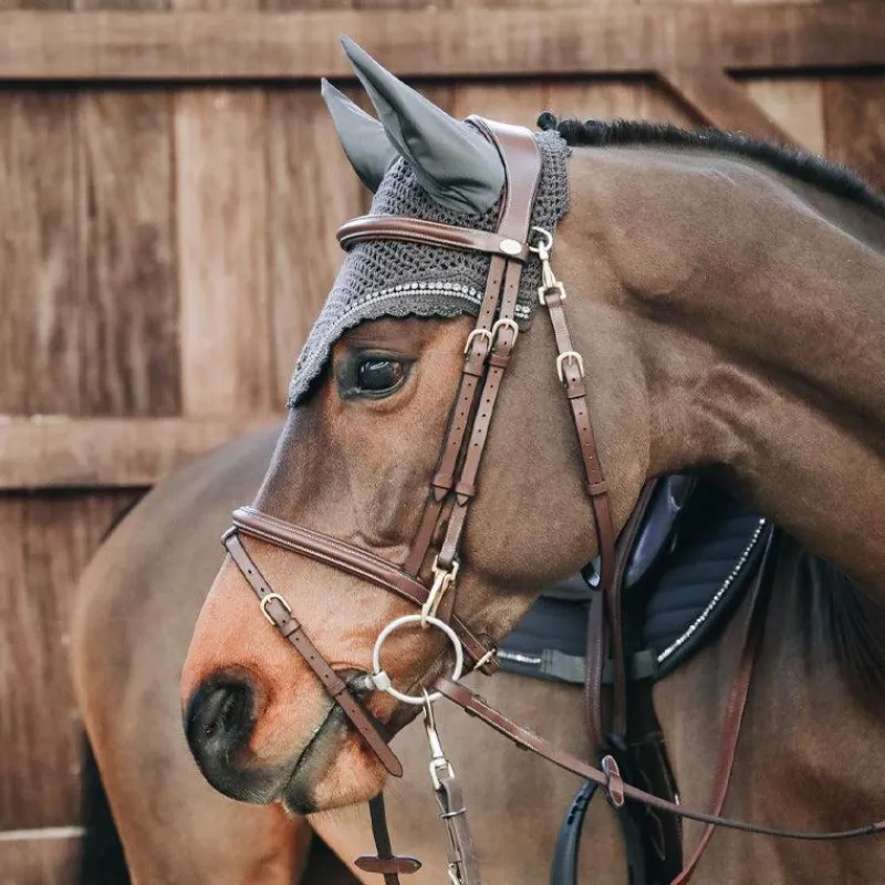 Bonnets Pour Chevaux*Kentucky Horsewear - Bonnet Long stone & Pearl anti-bruits gris