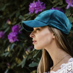 Casquettes/ Chapeaux*Kentucky Horsewear - Casquette Velvet Emeraude Bleu