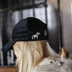 Casquettes/ Chapeaux*Kentucky Horsewear - Casquette de baseball en velours Sammy Noir